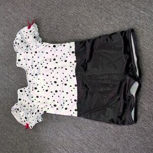 Polka Dot Puff Sleeve Biketard Dance Costume